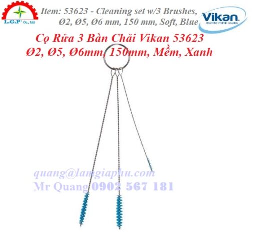 Cọ Rửa 3 Bàn Chải Vikan 53623 (xanh dương)