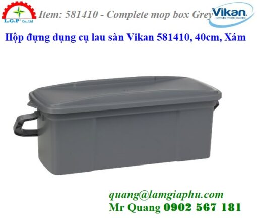 Hộp Nhựa Chứa Dụng Cụ Lau Sàn 581410, 40cm (Xám)