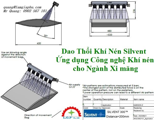 Khí Nén Thổi Sạch Bụi Xi Măng - Silvent