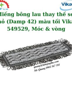 Miếng bông lau thay thế sợi nhỏ (Damp 42) màu tối Vikan 549529, Móc & vòng, 25 cm, Màu xám