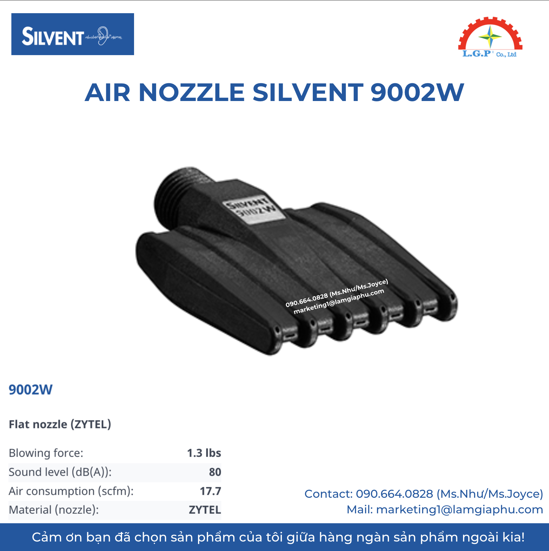 VÒI PHUN KHÍ - SILVENT 9002W