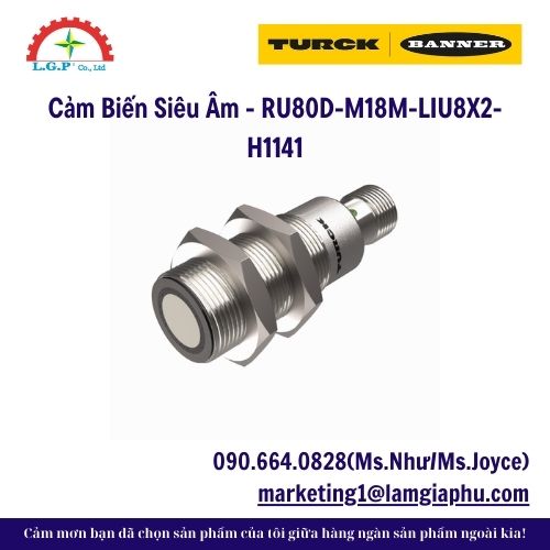 Cảm Biến Siêu Âm - RU80D-M18M-LIU8X2-H1141