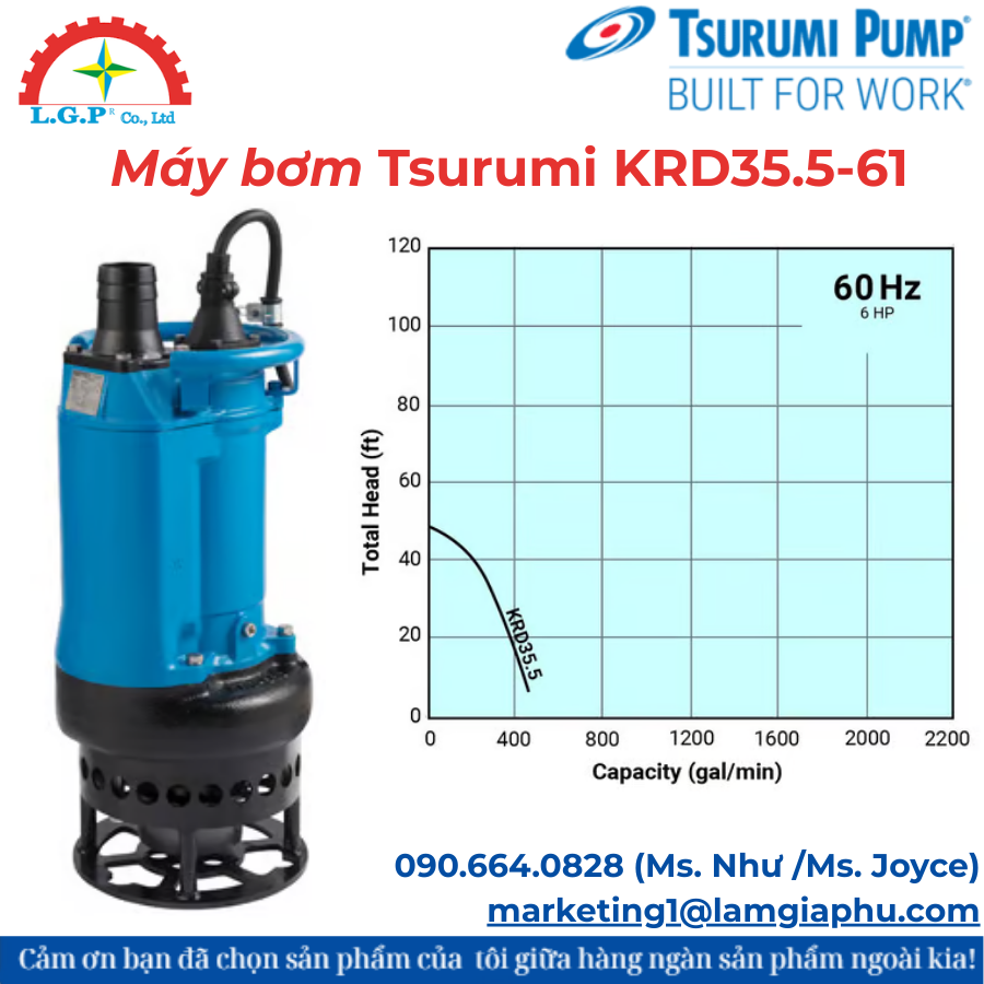 Máy bơm Tsurumi KRD35.5-61