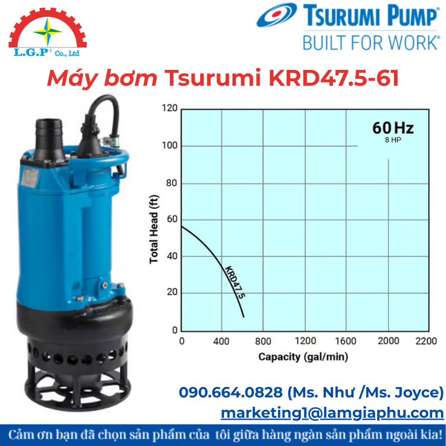 Máy bơm Tsurumi KRD47.5-61