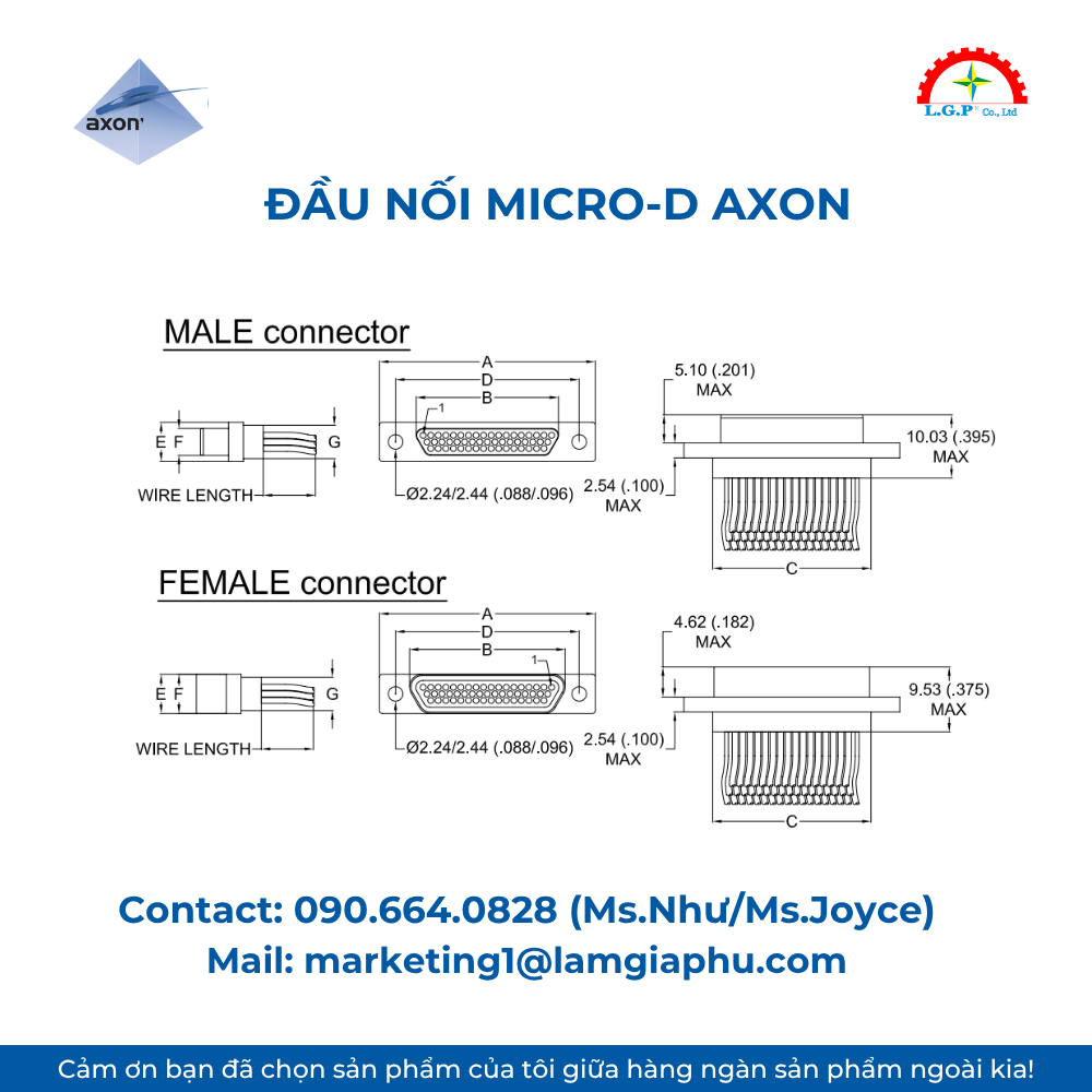 Đầu nối Micro-D Axon.