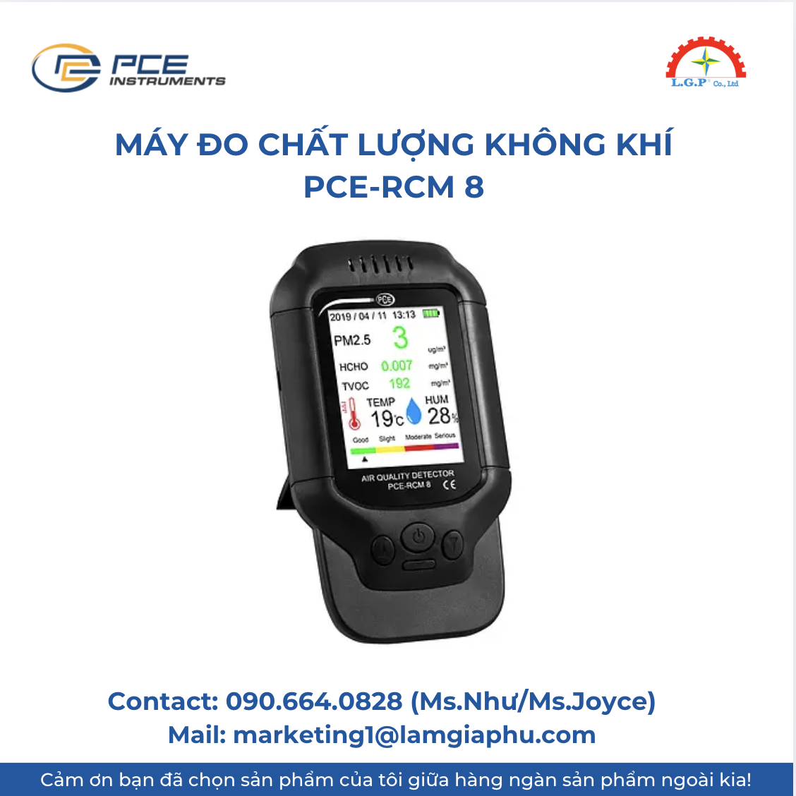 Máy đo chất lượng không khí PCE-RCM 8 PCE instrucments