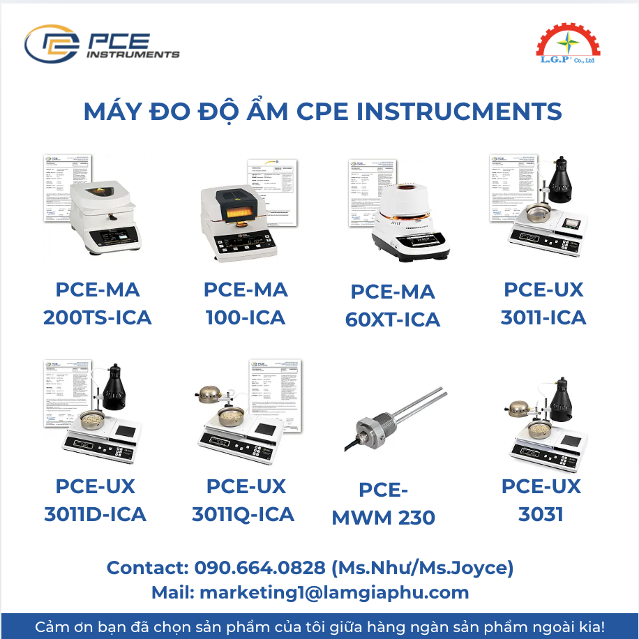 Máy đo độ ẩm PCE-MA 110 và các model khác