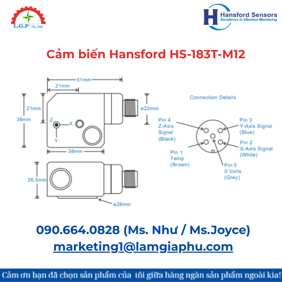 Cảm biến Hansford HS-183T-M12 - Ảnh 2