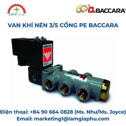 Van khí nén 3/5 cổng PE Baccara