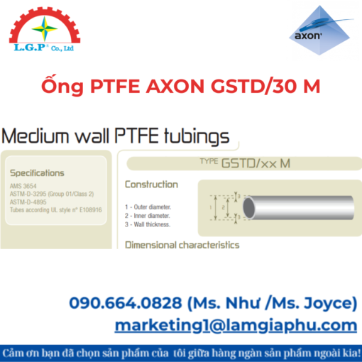 Ống PTFE AXON GSTD/30 M