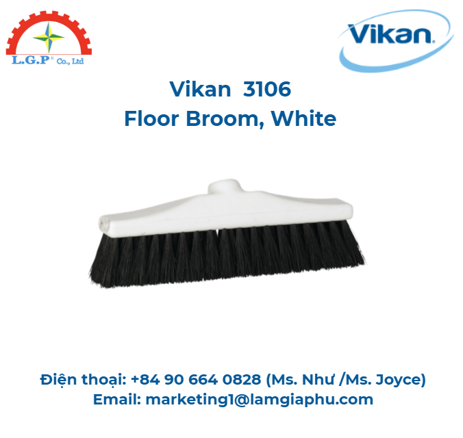 Chổi sàn, Vikan 3106, 320mm, trắng
