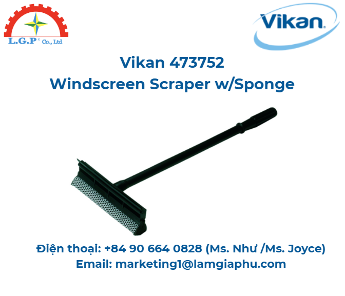 Kính cạo, Vikan 473752, 545 mm, Màu đen