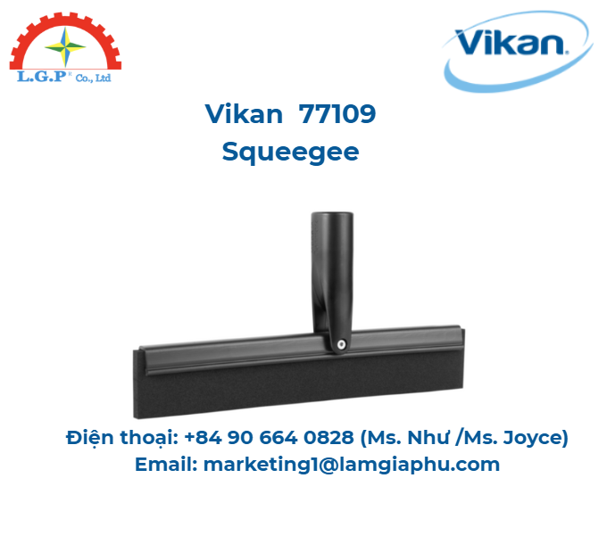 Chổi cao su, Vikan 77109, 260 mm, Màu đen