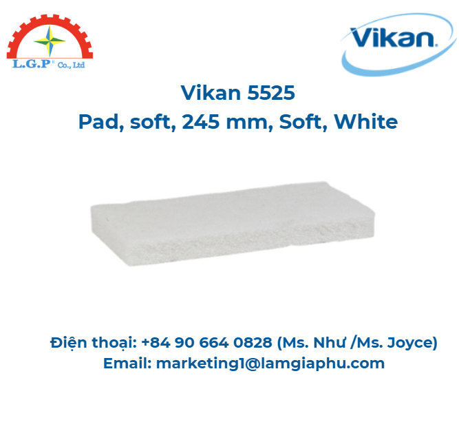Miếng đệm, Vikan 5525, mềm, 245 mm, Mềm, Trắng