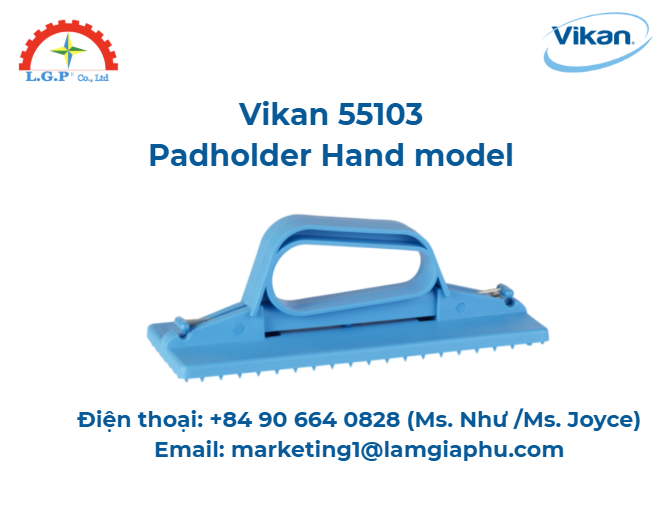 Mô hình tay cầm đệm, Vikan 55103, 230 mm, Xanh lam