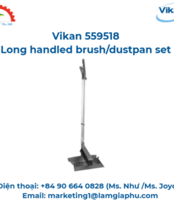 Bộ bàn chải/kẹp rác cán dài, Vikan 559518, 985 mm, Xám