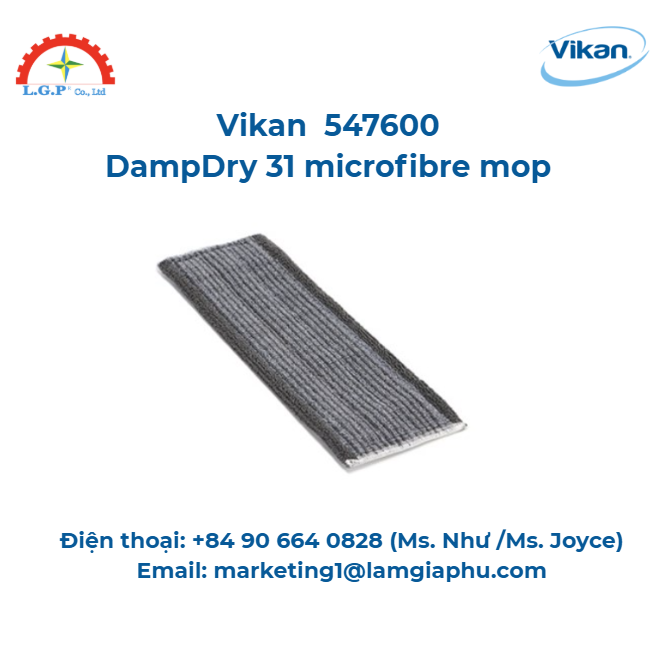 Cây lau nhà sợi nhỏ DampDry 31, Vikan 547600, Túi, 40 cm, Xám