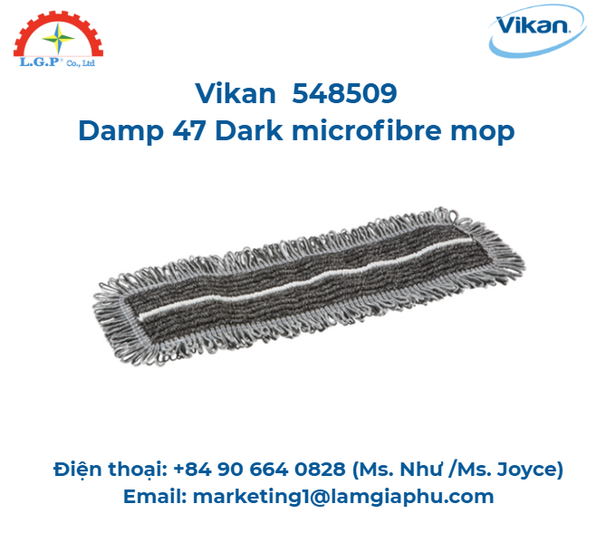 Cây lau nhà, Vikan 548509, Pocket, 40 cm, Xám