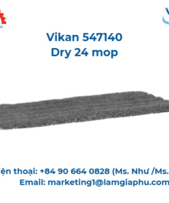 Cây lau nhà khô 24, Vikan 547140 Hook & Loop, 40 cm, Xám