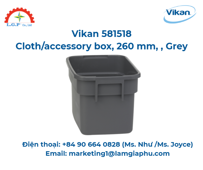 Hộp vải/phụ kiện, Vikan 581518, 260 mm, Xám
