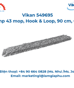 Cây lau nhà Damp 43, Vikan 549695, Hook & Loop, 90 cm, Xám