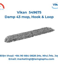 Cây lau nhà Damp 43, Vikan 549675, Hook & Loop, 75 cm, Xám