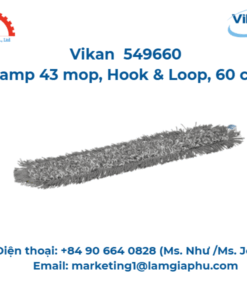 Cây lau nhà Damp 43, Vikan 549660, Hook & Loop, 60 cm, Xám