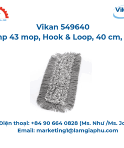 Cây lau nhà Damp 43, Vikan 549640, Hook & Loop, 40 cm, Xám