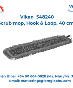 Cây lau nhà ướt, Vikan 548240, Hook & Loop, 40 cm, Xám ﻿