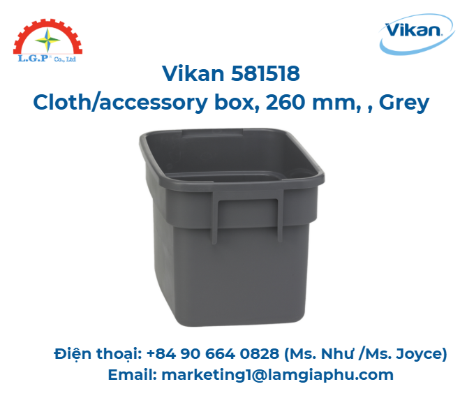 Hộp vải/phụ kiện, Vikan 581518, 260 mm,, Xám 