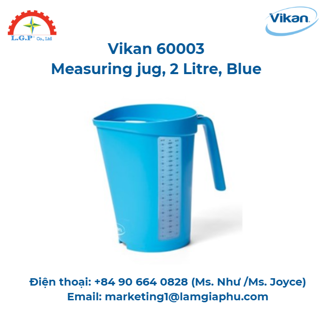 Bình đong, Vikan 60003, 2 Lít, Xanh lam