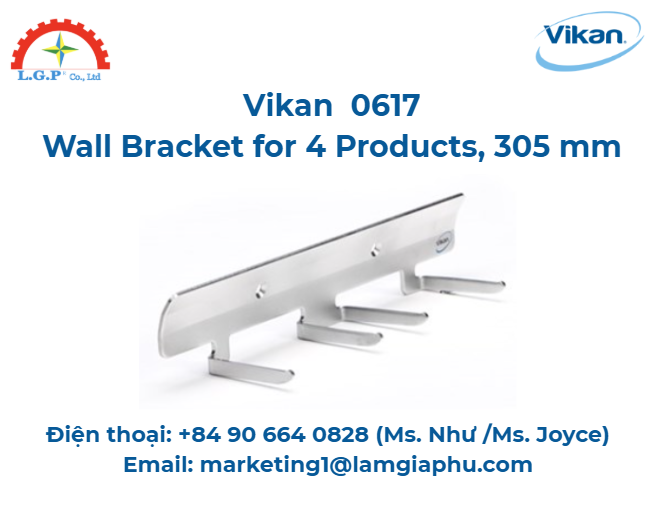 Giá treo tường cho 4 sản phẩm, Vikan 0617, 305 mm