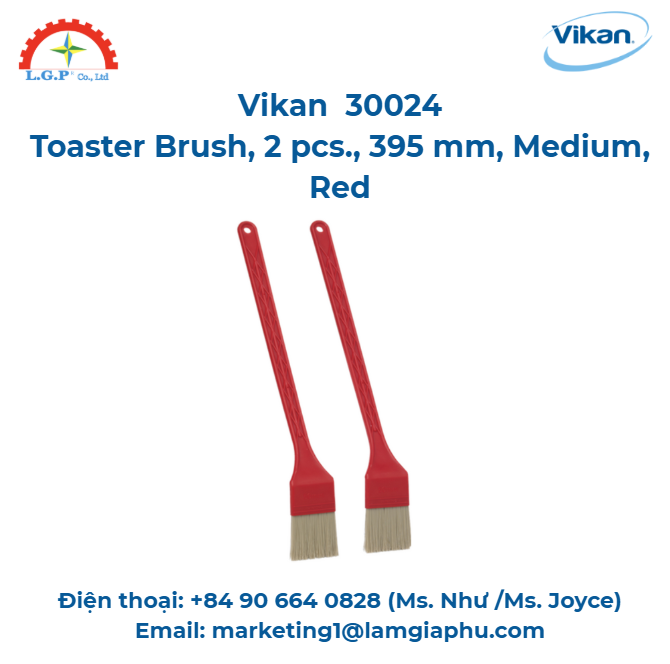Bàn chải, Vikan 30024, 2 chiếc, 395 mm, Trung bình, Đỏ