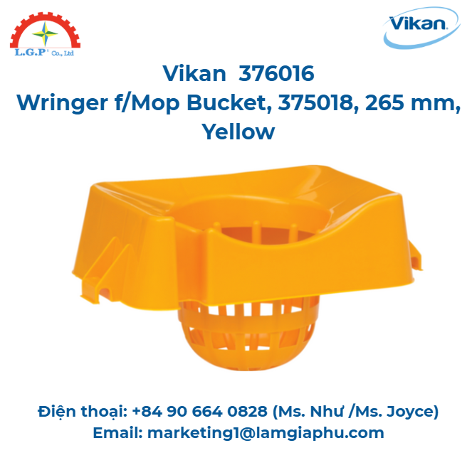 Vắt f/Thùng lau, Vikan 376016, 375018, 265 mm, Vàng