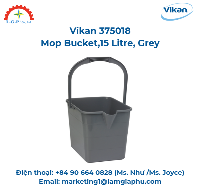 Xô lau, Vikan 375018, 15 lít, xám 