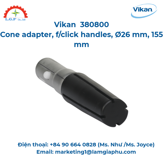 Bộ chuyển đổi hình nón, Vikan 380800, Ø26 mm, 155 mm 
