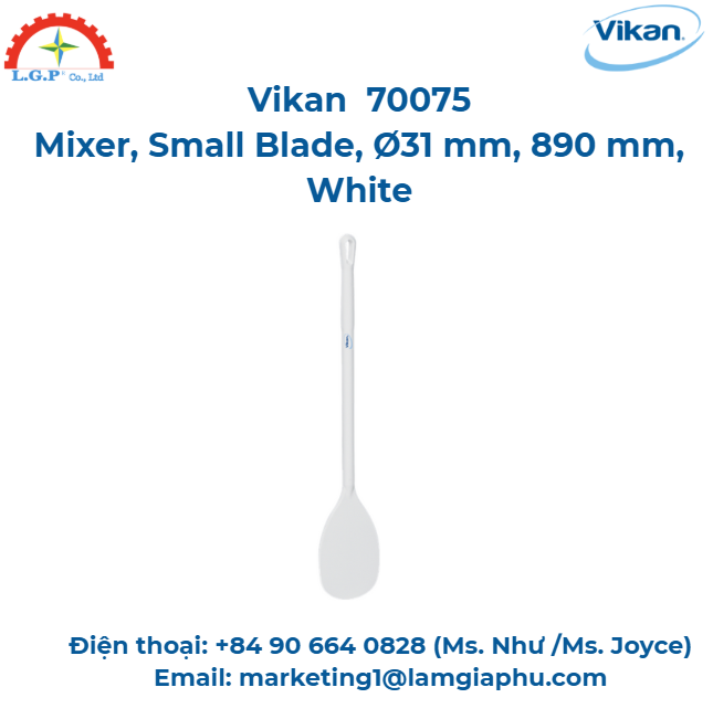 Máy trộn, Vikan 70075, Lưỡi nhỏ, Ø31 mm, 890 mm, Trắng