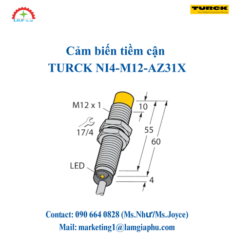 Cảm biến tiềm cận TURCK NI4-M12-AZ31X